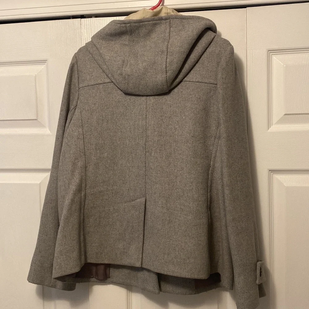 Gap gray hooded wool coat with toggles - Picture 4 of 6